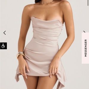 House of CB Jasmine Oyster Draped Strapless Corset Dress